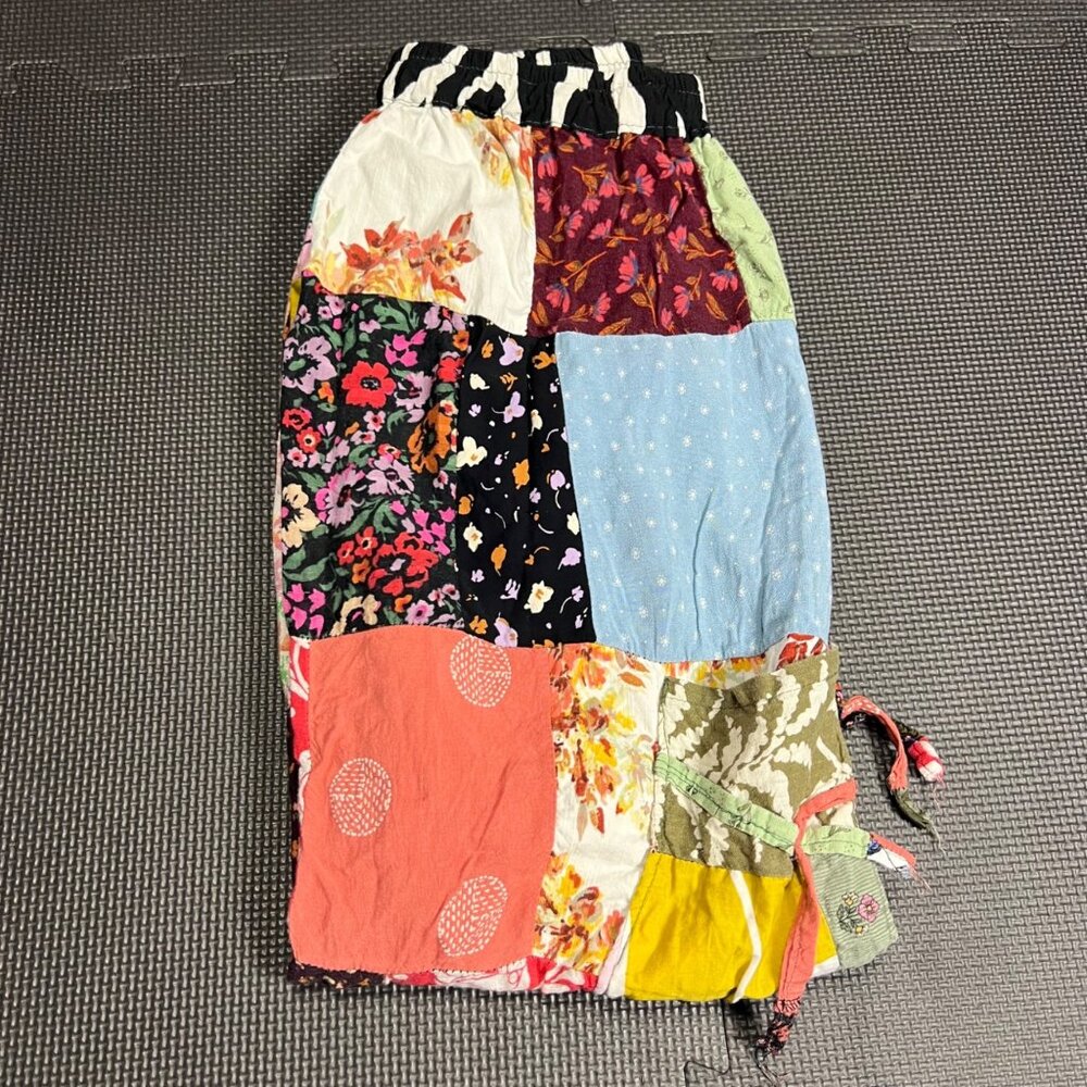 Patchwork Boho Harem Pants With Elastic Waist & D… - image 2